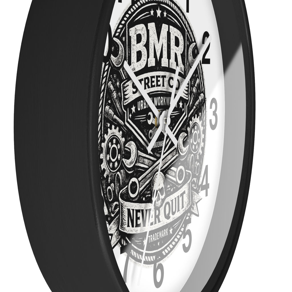 Never Quit Wall Clock — BMR Street Co. Skull & Wrench Garage Decor