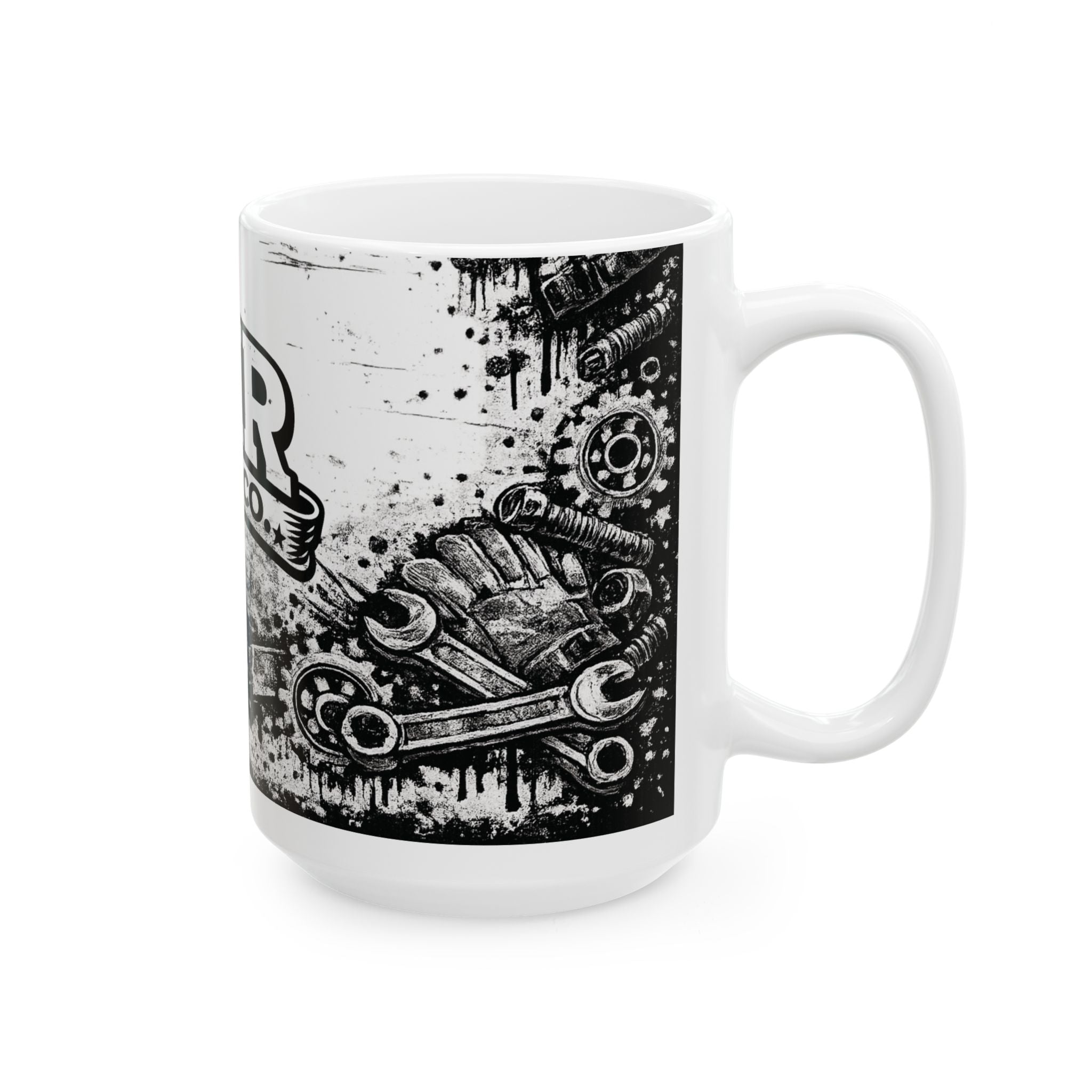 BMR Street Co. Skull Mug — Gothic Motorcycle Gear Ceramic Coffee Cup (11oz/15oz)