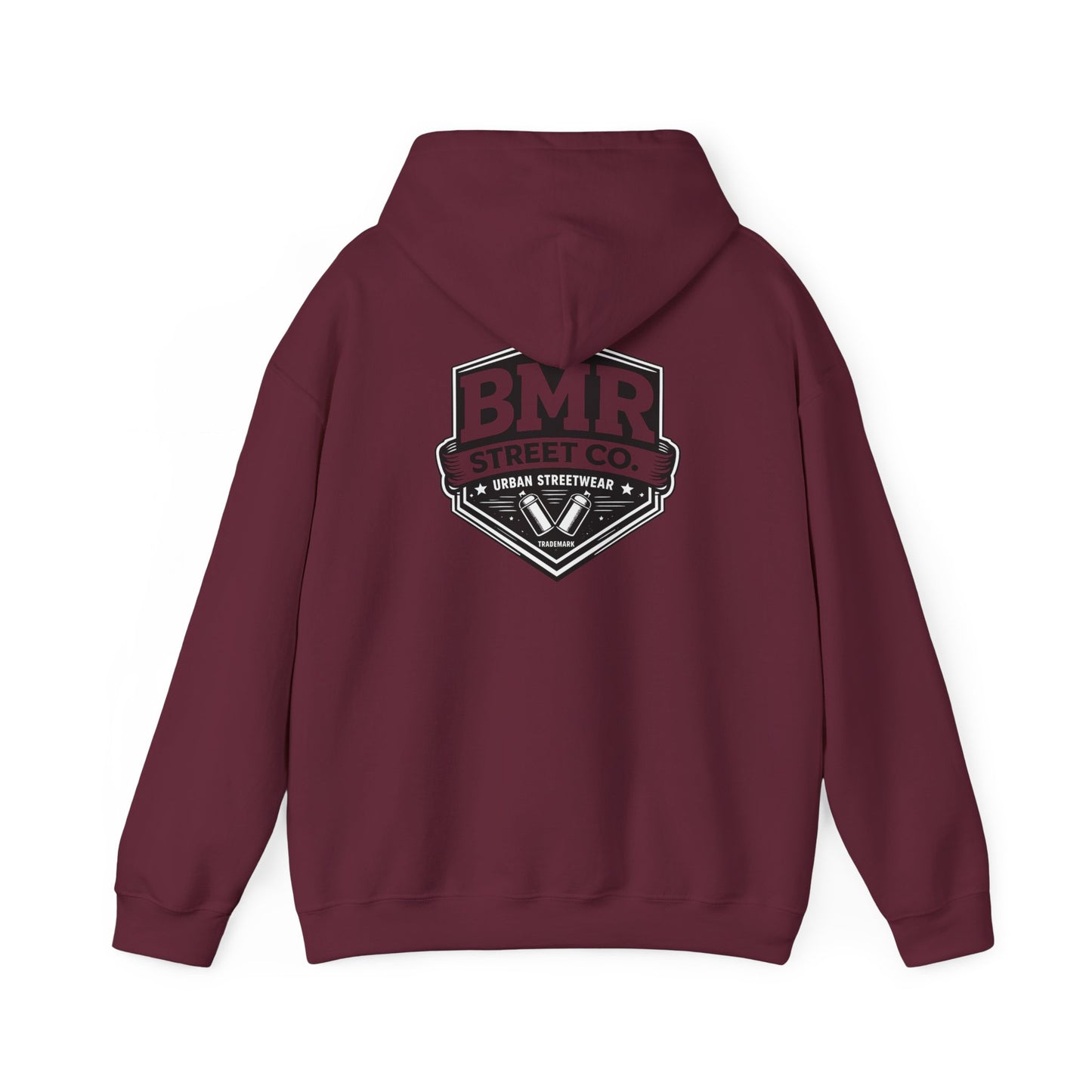 BMR Street Co. Logo Hoodie — Urban Vintage Shield Graphic Hooded Sweatshirt