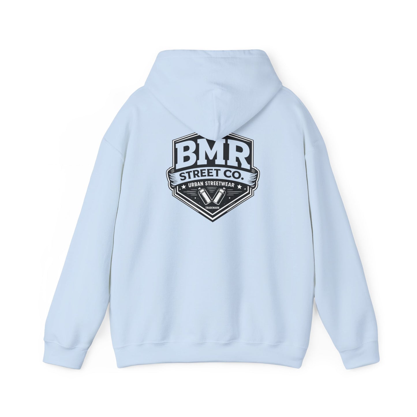 BMR Street Co. Logo Hoodie — Urban Vintage Shield Graphic Hooded Sweatshirt