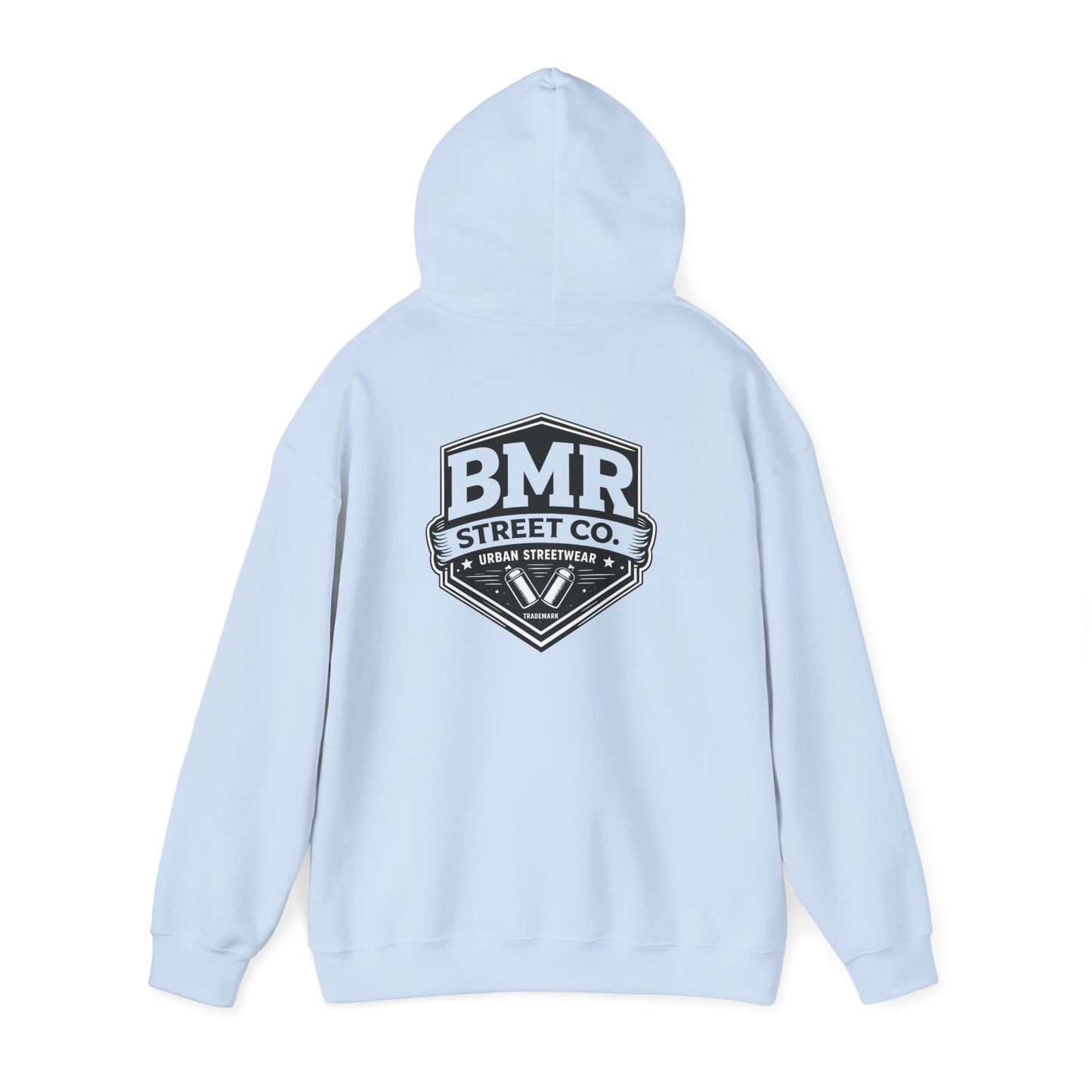 BMR Street Co. Logo Hoodie — Urban Vintage Shield Graphic Hooded Sweatshirt