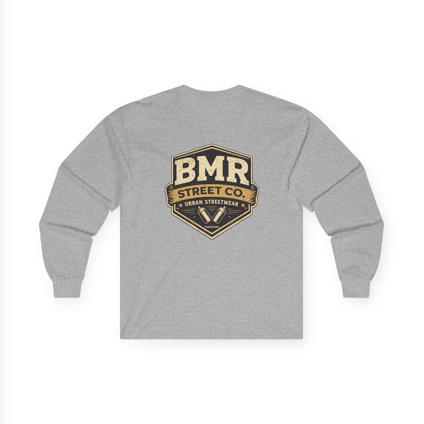 BMR Street Co. Long Sleeve Tee — Vintage Athletic Logo Shirt