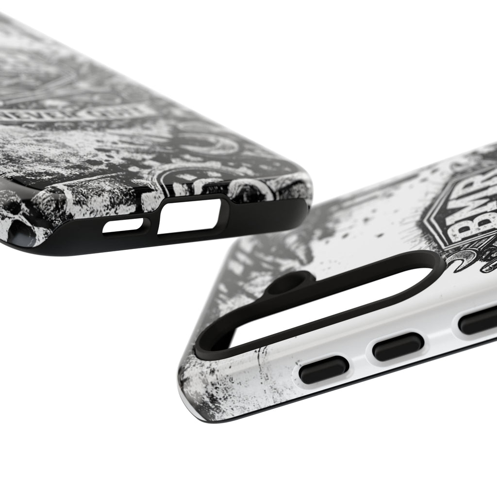 BMR Street Co. 'Never Quit' Tough Phone Case — Industrial Motorcycle Grunge Design