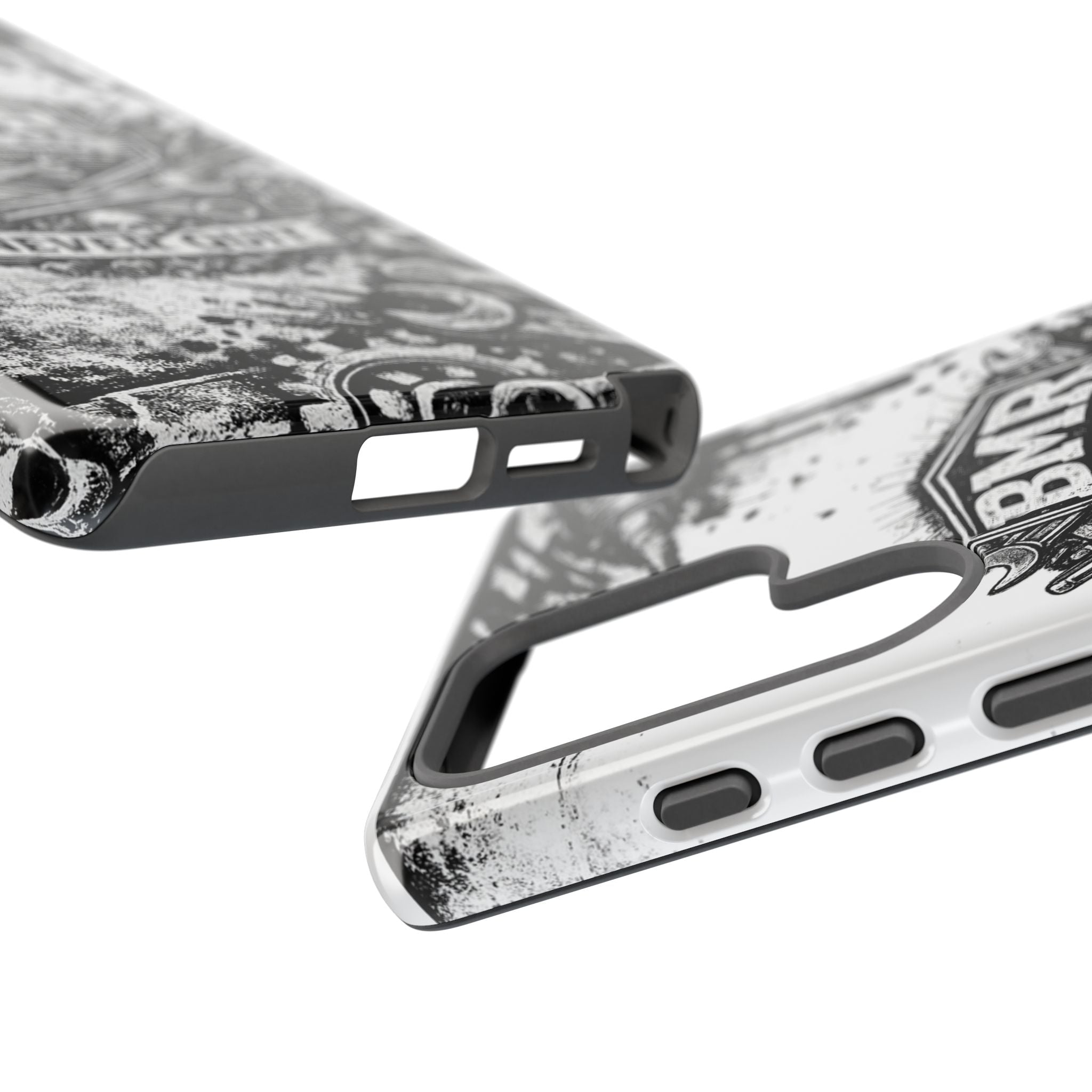 BMR Street Co. 'Never Quit' Tough Phone Case — Industrial Motorcycle Grunge Design