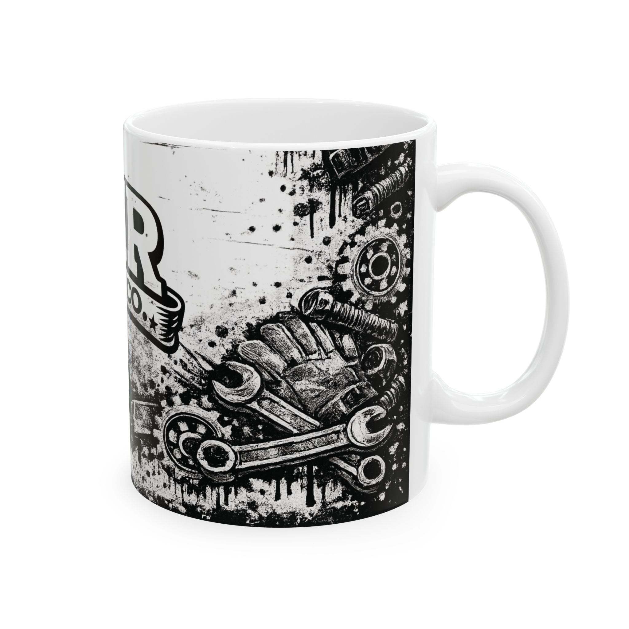 BMR Street Co. Skull Mug — Gothic Motorcycle Gear Ceramic Coffee Cup (11oz/15oz)