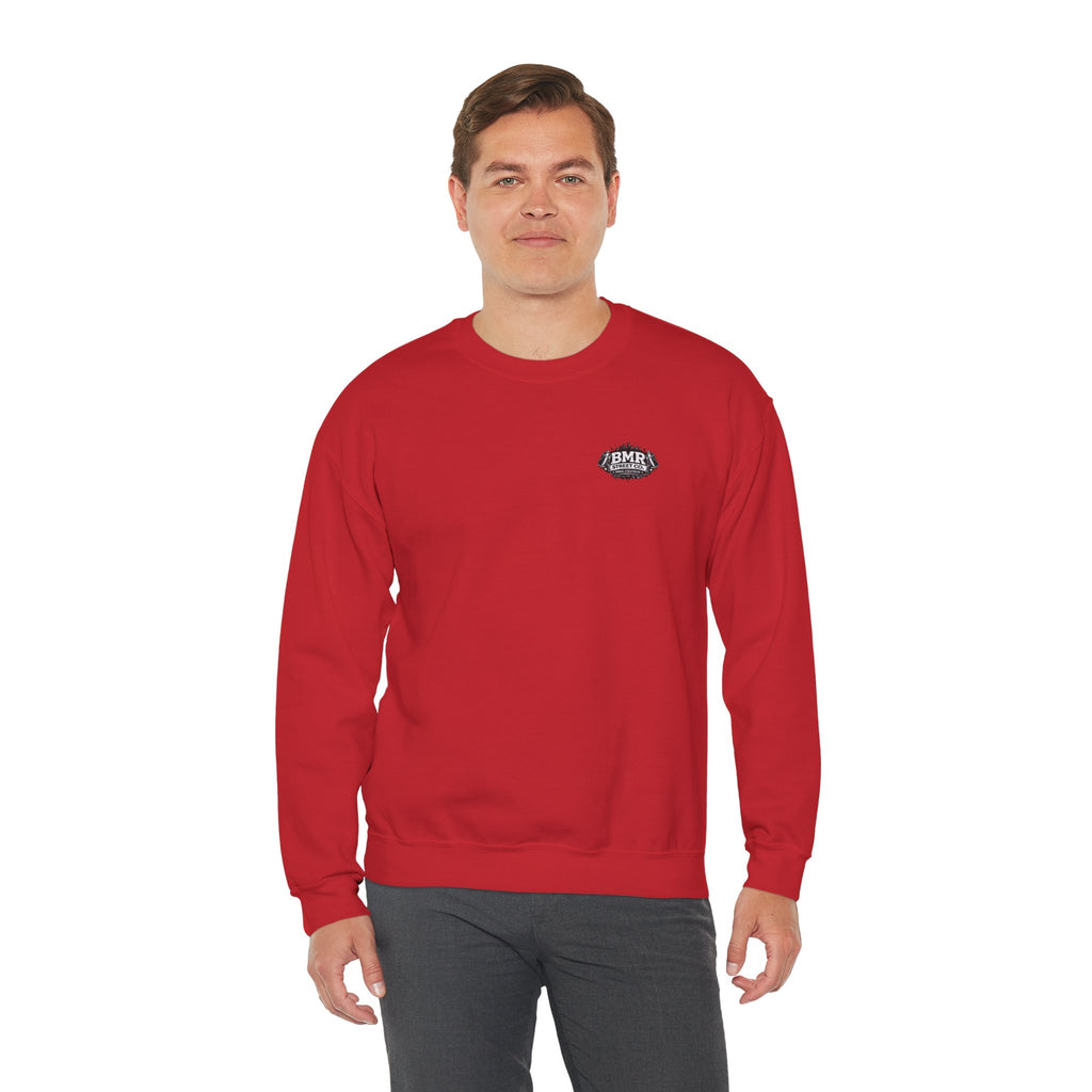 Crewneck Sweatshirt — Minimal 'BMK' Badge Chest Logo, Casual Unisex Pullover