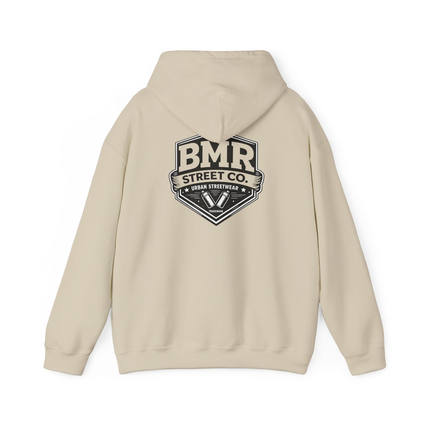 BMR Street Co. Logo Hoodie — Urban Vintage Shield Graphic Hooded Sweatshirt
