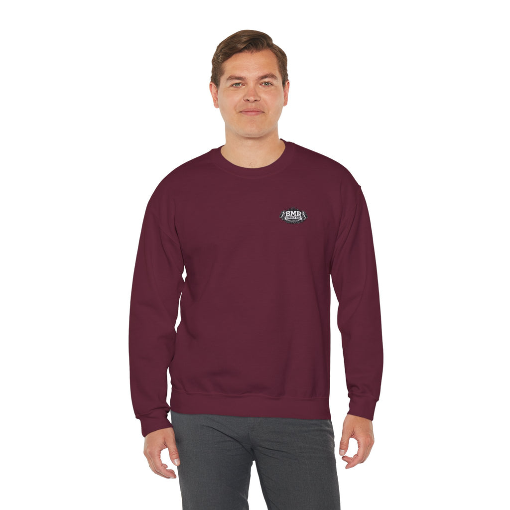 Crewneck Sweatshirt — Minimal 'BMK' Badge Chest Logo, Casual Unisex Pullover