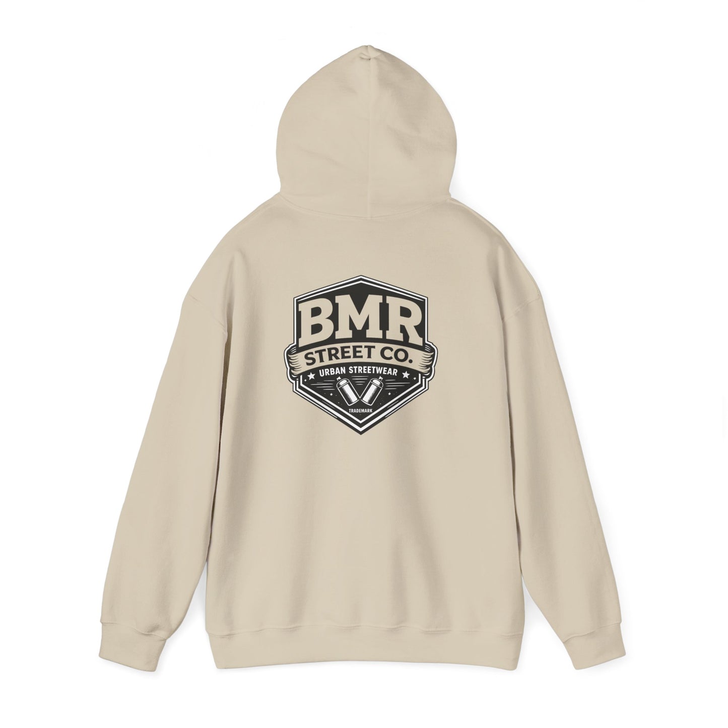 BMR Street Co. Logo Hoodie — Urban Vintage Shield Graphic Hooded Sweatshirt