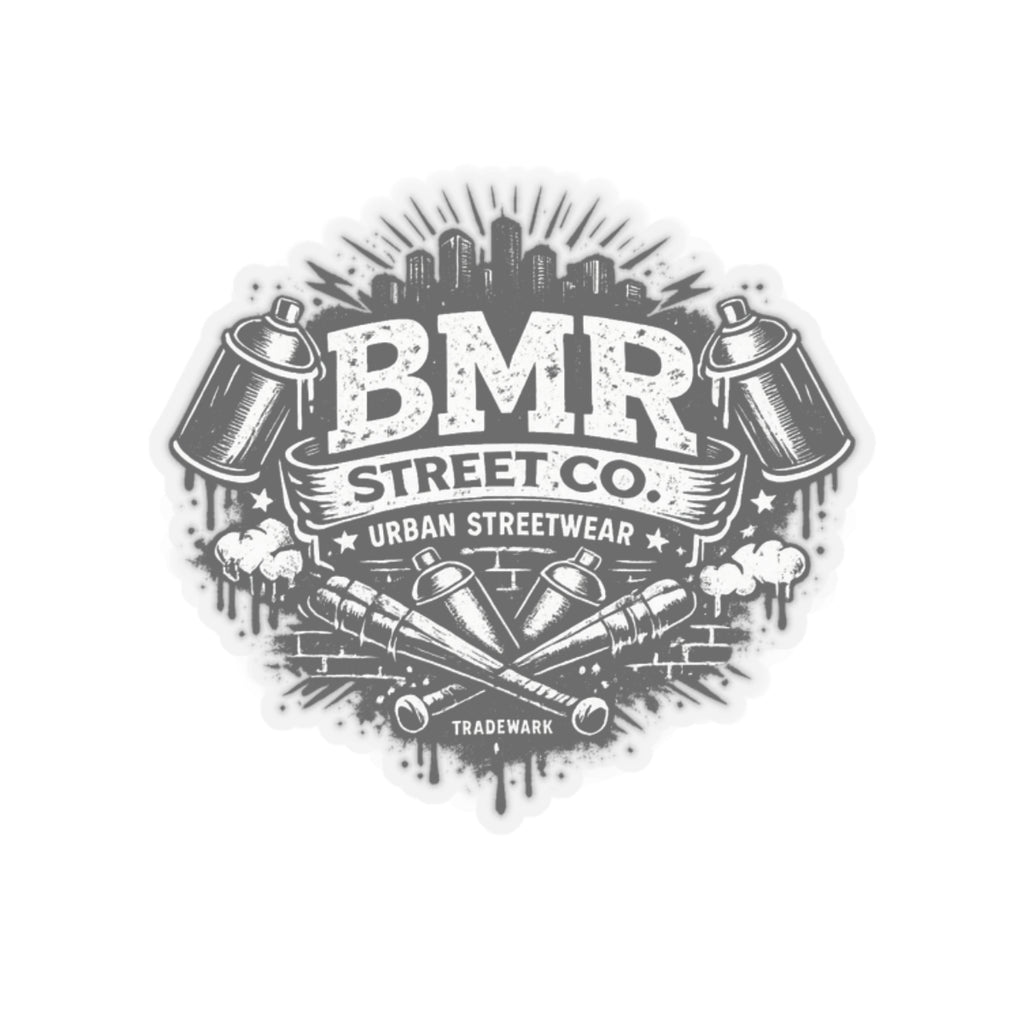 BMR Street Co. Urban Streetwear Kiss-Cut Sticker — Graffiti Spray Can Logo Decal