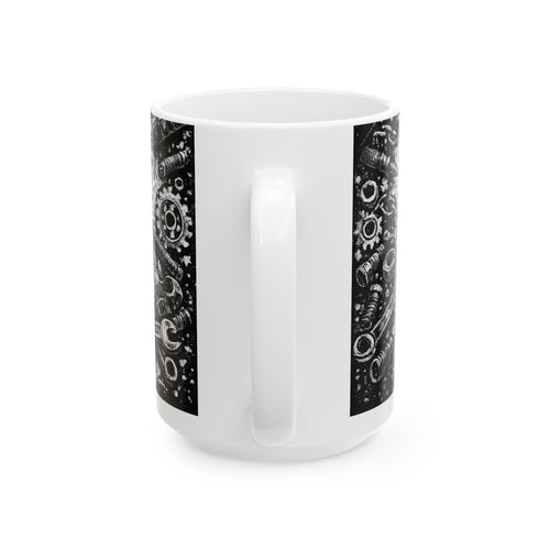 BMR Street Co. Skull Mug — Gothic Motorcycle Gear Ceramic Coffee Cup (11oz/15oz)