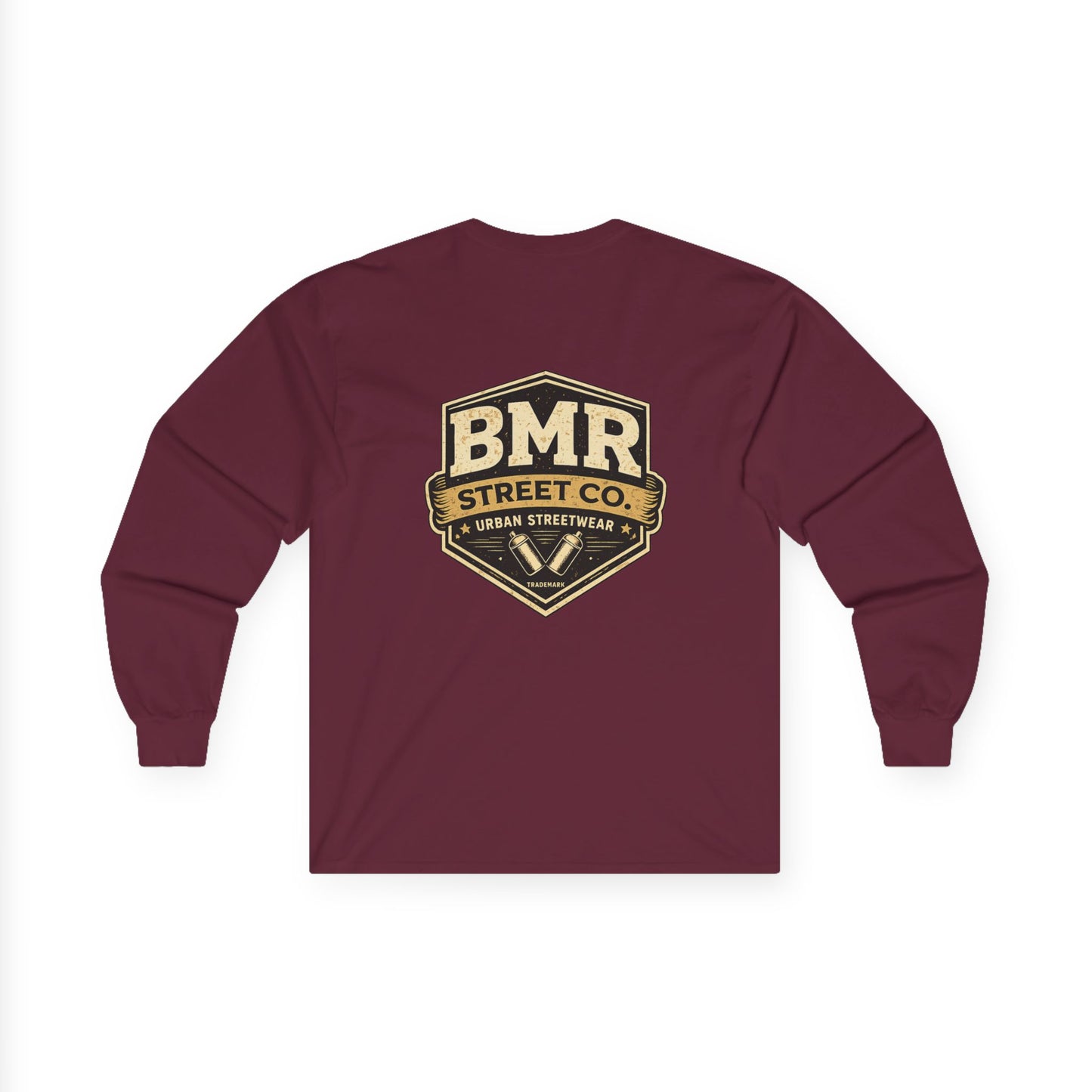 BMR Street Co. Long Sleeve Tee — Vintage Athletic Logo Shirt