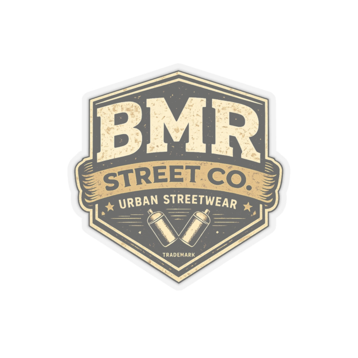 BMR Street Co. Vintage Logo Sticker — Urban Streetwear Kiss-Cut Decal