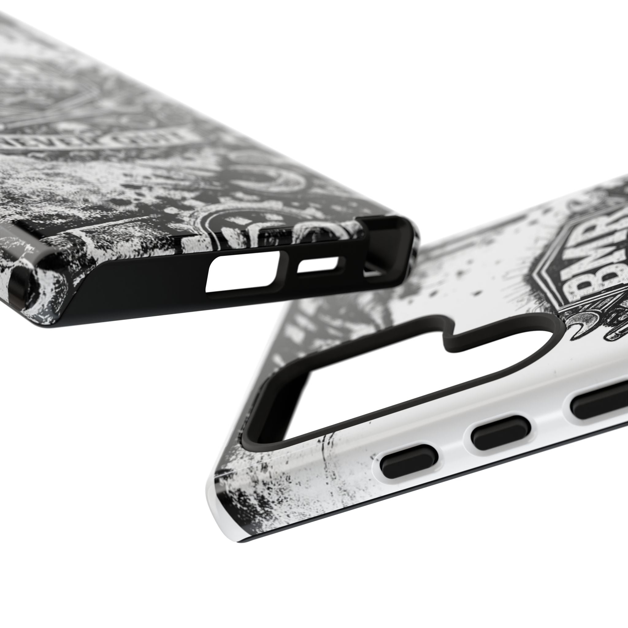BMR Street Co. 'Never Quit' Tough Phone Case — Industrial Motorcycle Grunge Design