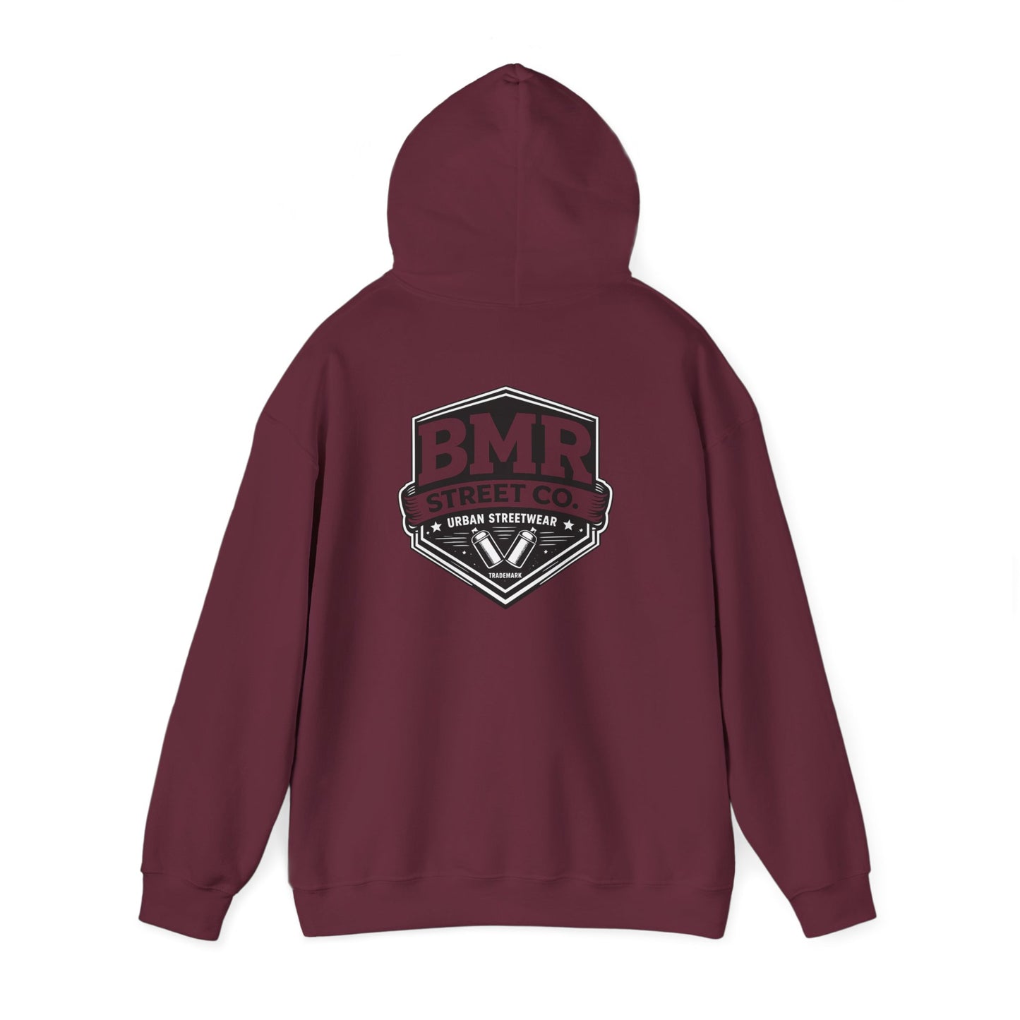 BMR Street Co. Logo Hoodie — Urban Vintage Shield Graphic Hooded Sweatshirt